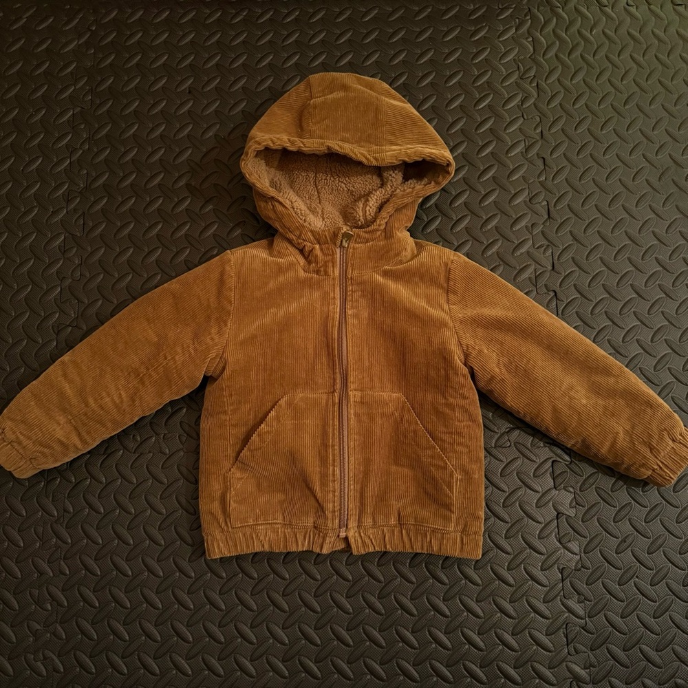 Kids Gap Brown Corduroy Hooded Jacket 3T